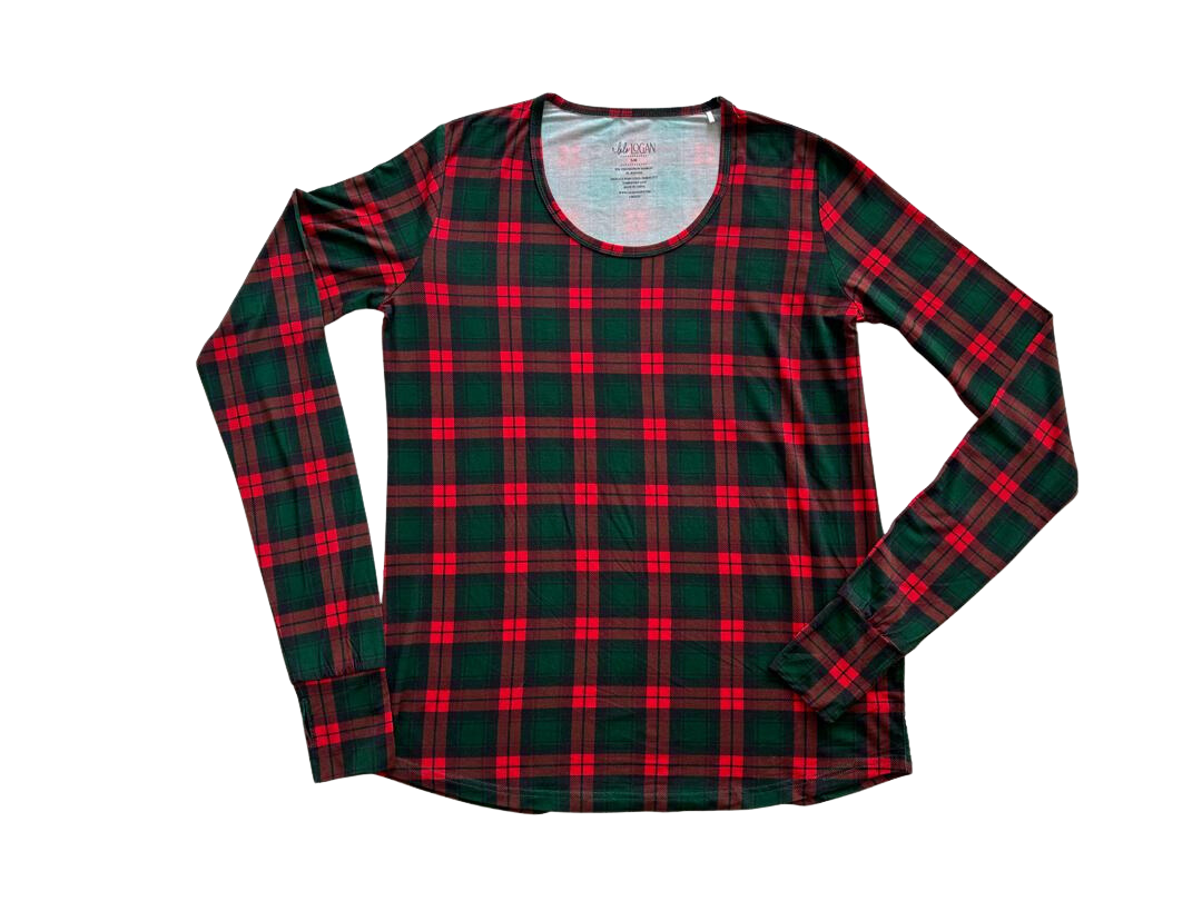 Women's Holiday Plaid Bamboo Top