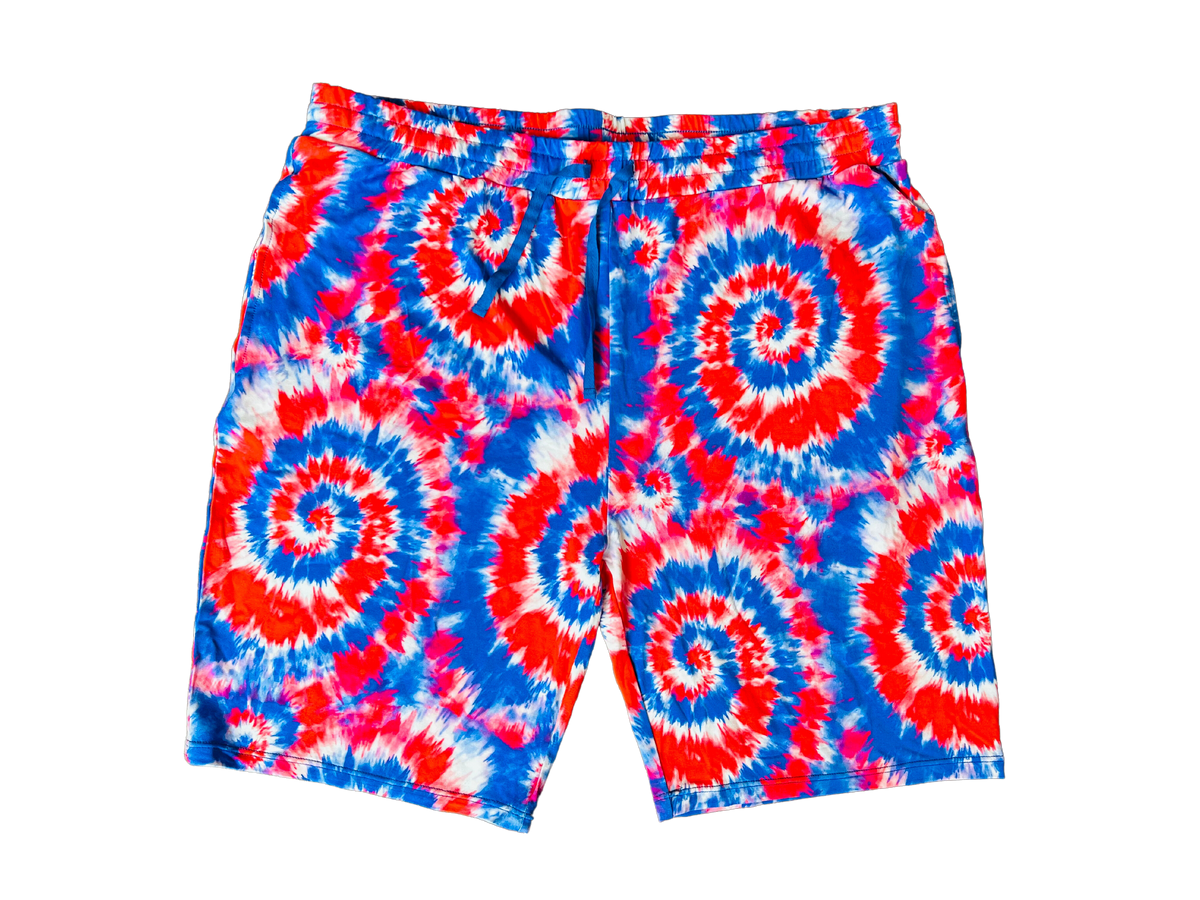 新品　salsation Unisex tie-dye shorts XLサイズ Red, White and Blue Tie Dye Adult Men's (unisex) Shorts – LaLaLogan