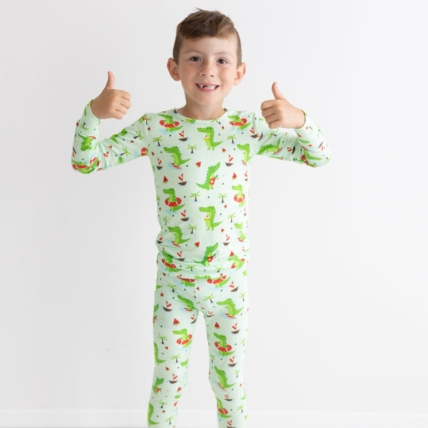 Alligator Two-Piece Bamboo Viscose Pajama Set