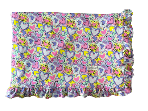 Hearts Blanket with Ruffles