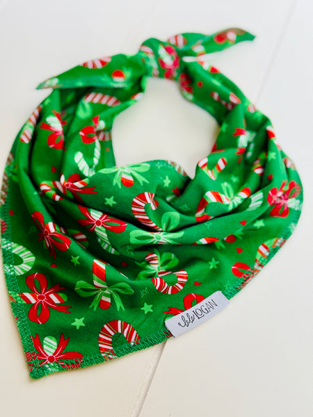 Candy Cane Bamboo Pet Bandana