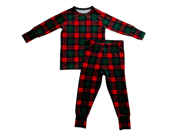 Holiday Plaid Two-Piece Bamboo Viscose Pajama Set