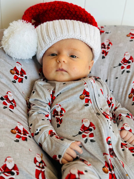 Sports Santa One-Piece Bamboo Viscose Footie/Romper