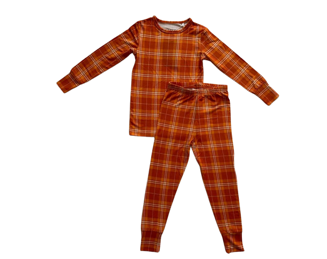 Fall Plaid Two-Piece Bamboo Viscose Pajama Set
