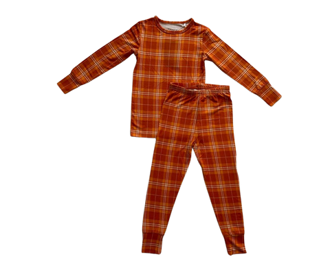 Fall Plaid Two-Piece Bamboo Viscose Pajama Set