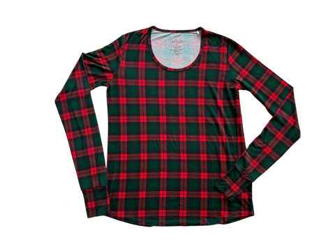 Women's Holiday Plaid Bamboo Top