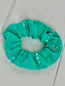 Spring Aqua/Turquoise Easter Egg Bamboo Hair Scrunchie