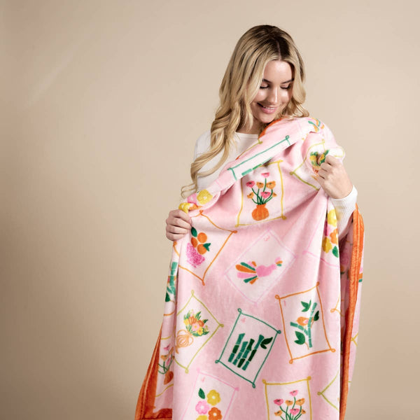 Snuggle Up Plush Blanket–It's Mahj Time