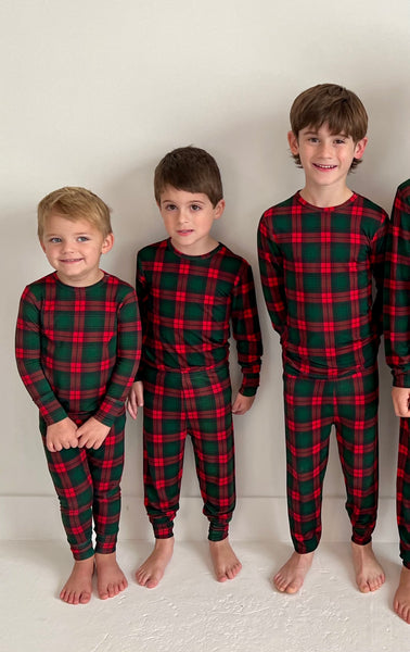 Holiday Plaid Two-Piece Bamboo Viscose Pajama Set