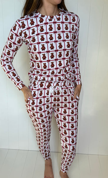 Kids Everyday Loose Vintage Teddy Bamboo Jogger & Long Sleeve Shirt Set