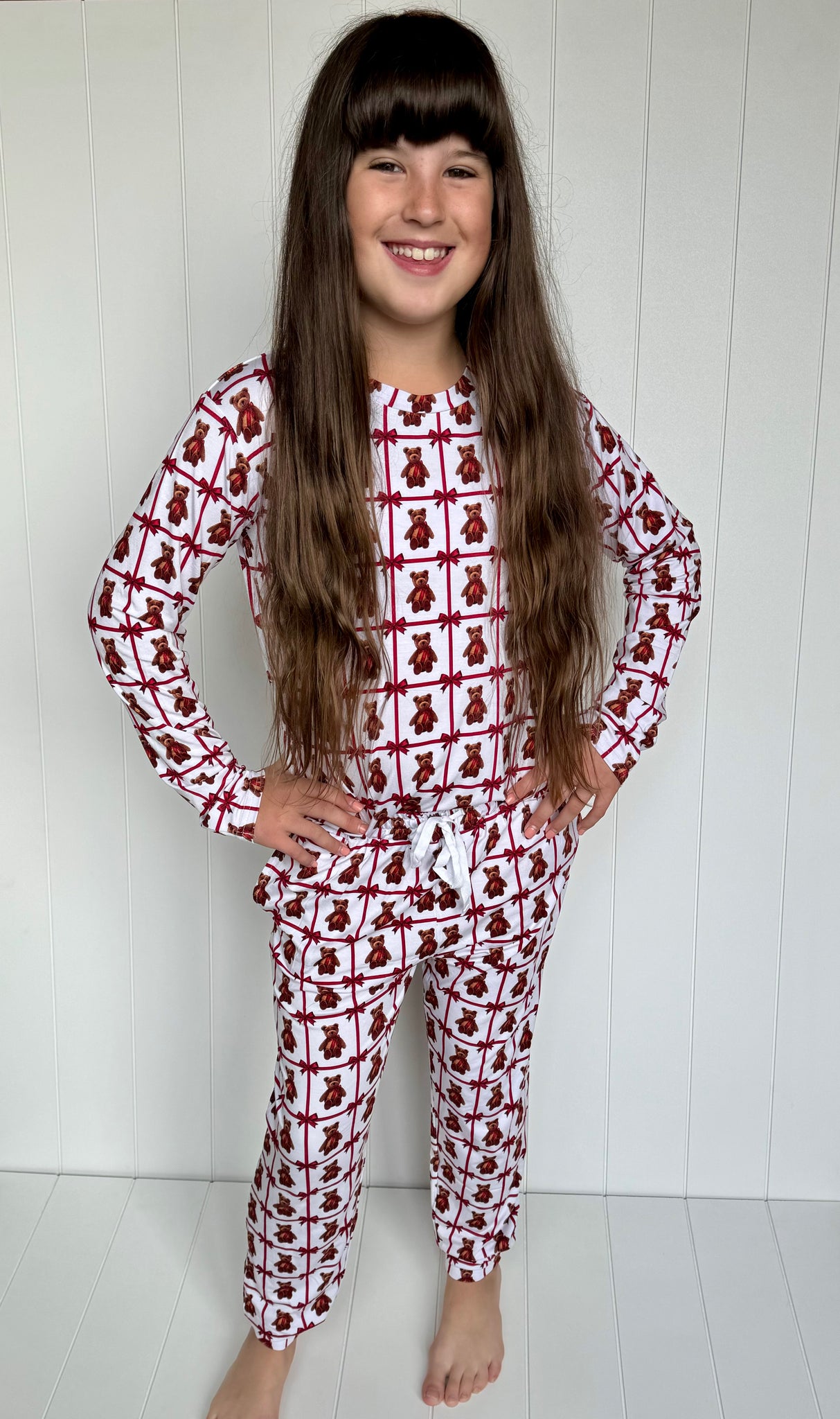 Kids Everyday Loose Vintage Teddy Bamboo Jogger & Long Sleeve Shirt Set