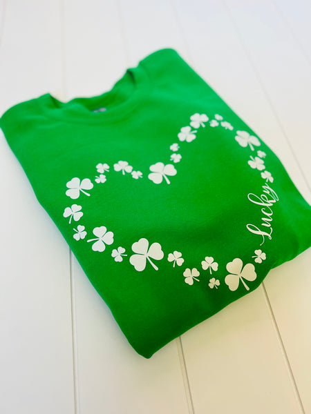 Adult (unisex) Green Shamrock Sweatshirt (NOT BAMBOO)