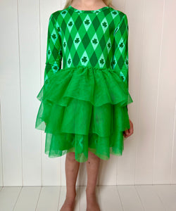 Diamond Shamrock Dress with layered tulle 6/7Y Diamond Shamrock Dress with layered tulle 6/7Y