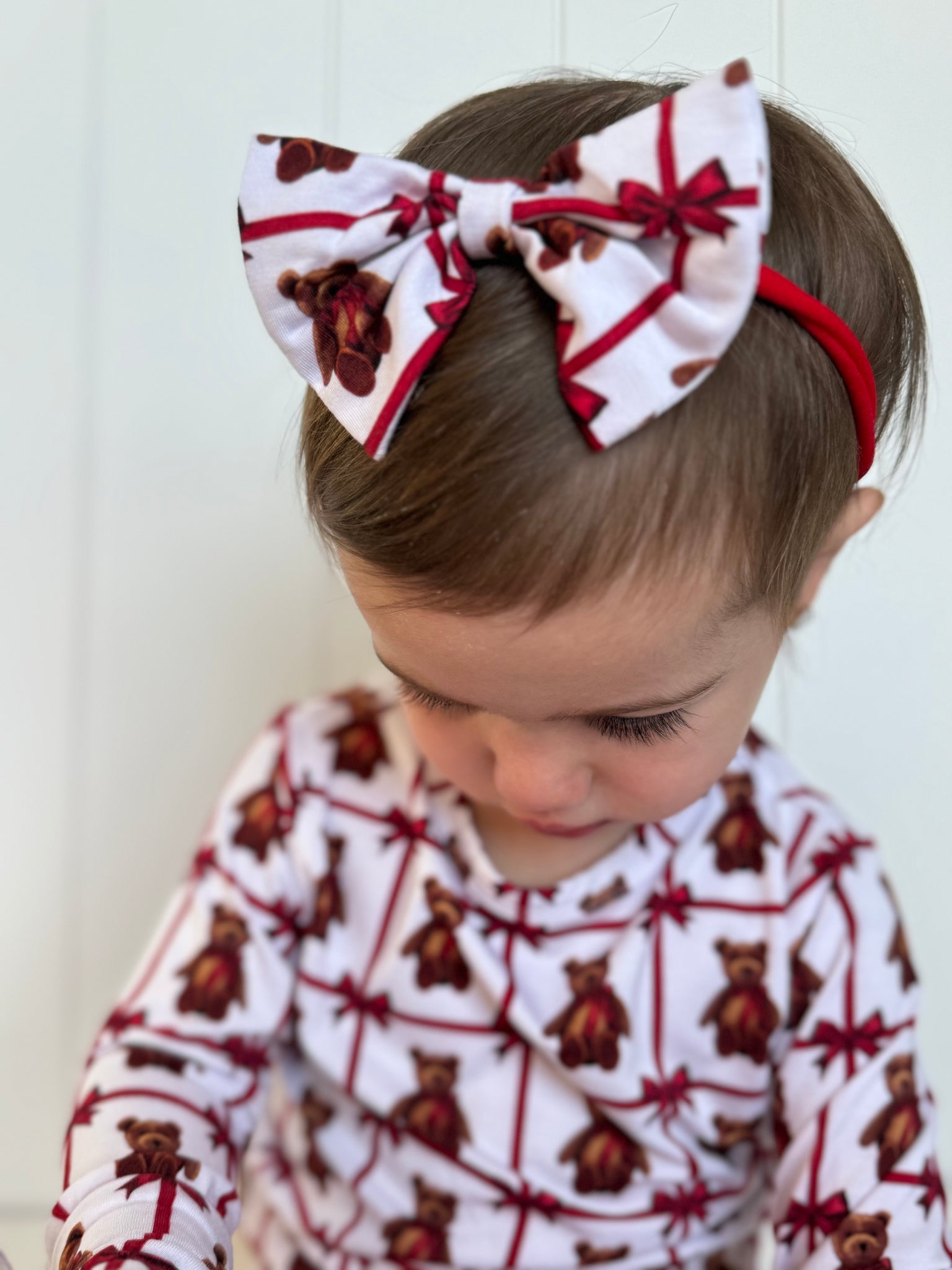 Vintage Teddy Bamboo Bow Headband