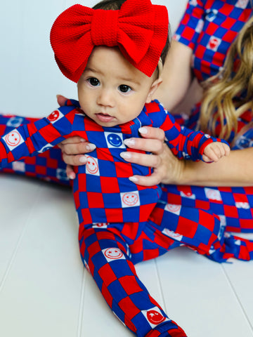 Patriotic Smiles One-Piece Bamboo Viscose Footie/Romper