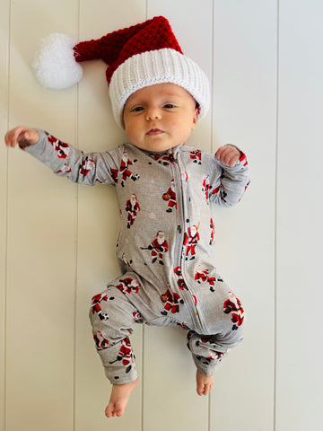 Sports Santa One-Piece Bamboo Viscose Footie/Romper