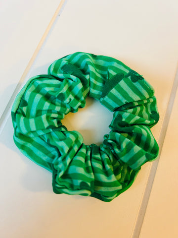 Stripe Shamrock Hair Scrunchie