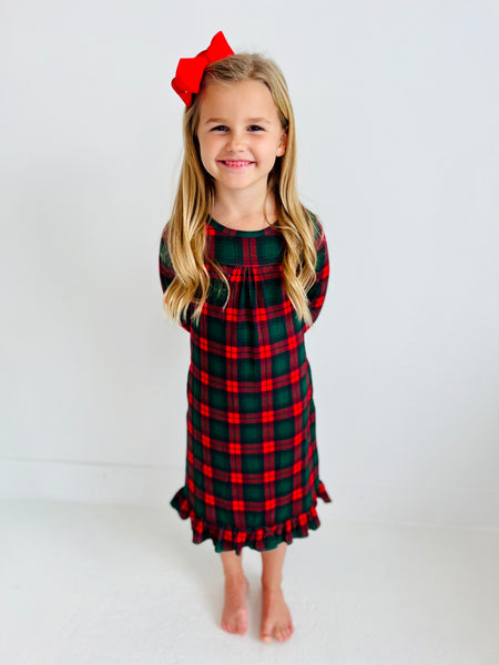 Holiday Plaid Tea Length Dress