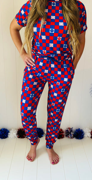 Kids Everyday Loose Patriotic Smiles Jogger & T-Shirt Set