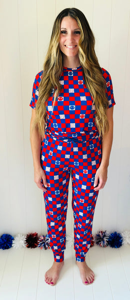 Kids Everyday Loose Patriotic Smiles Jogger & T-Shirt Set