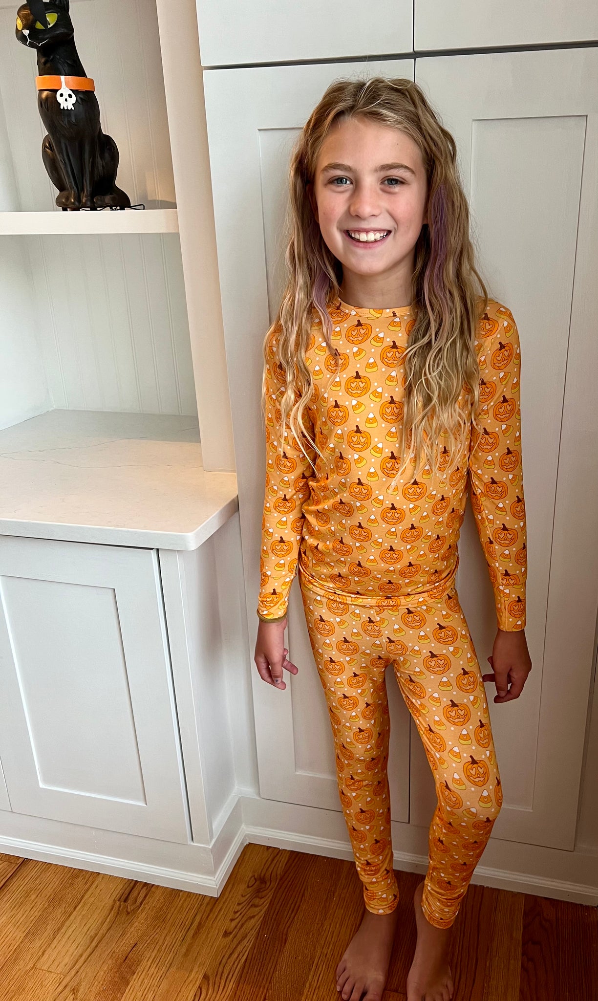Pumpkin Two-Piece Bamboo Viscose Pajama Set