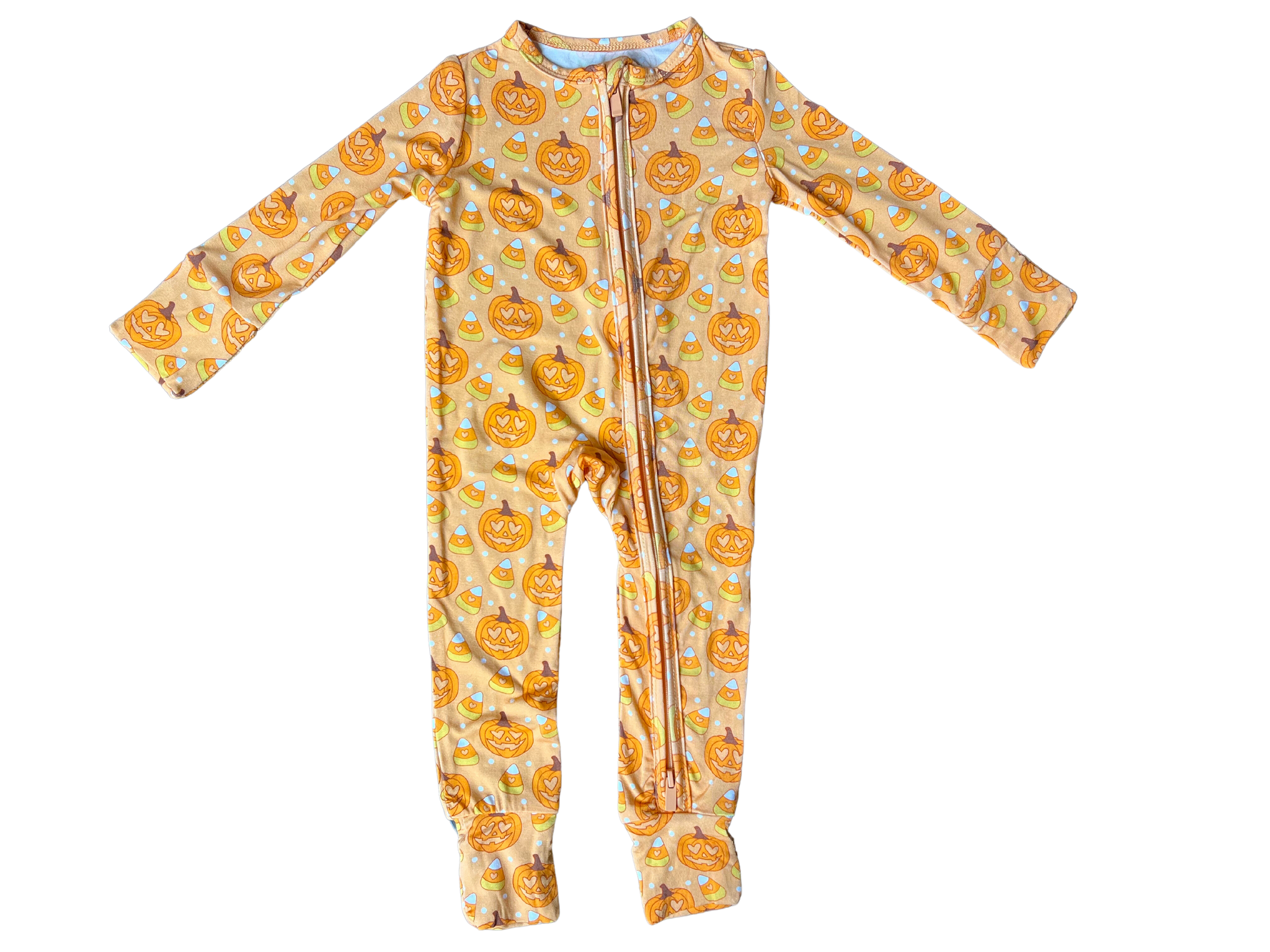 Pumpkin One-Piece Bamboo Viscose Footie/Romper