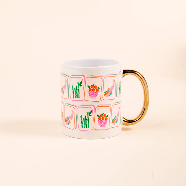 11 oz Cozy Cute Ceramic Mug–Mahjong Tiles