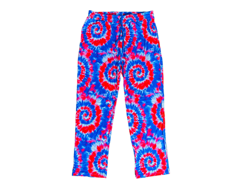 Red, White and Blue Tie Dye Adult Men's (unisex) Pants