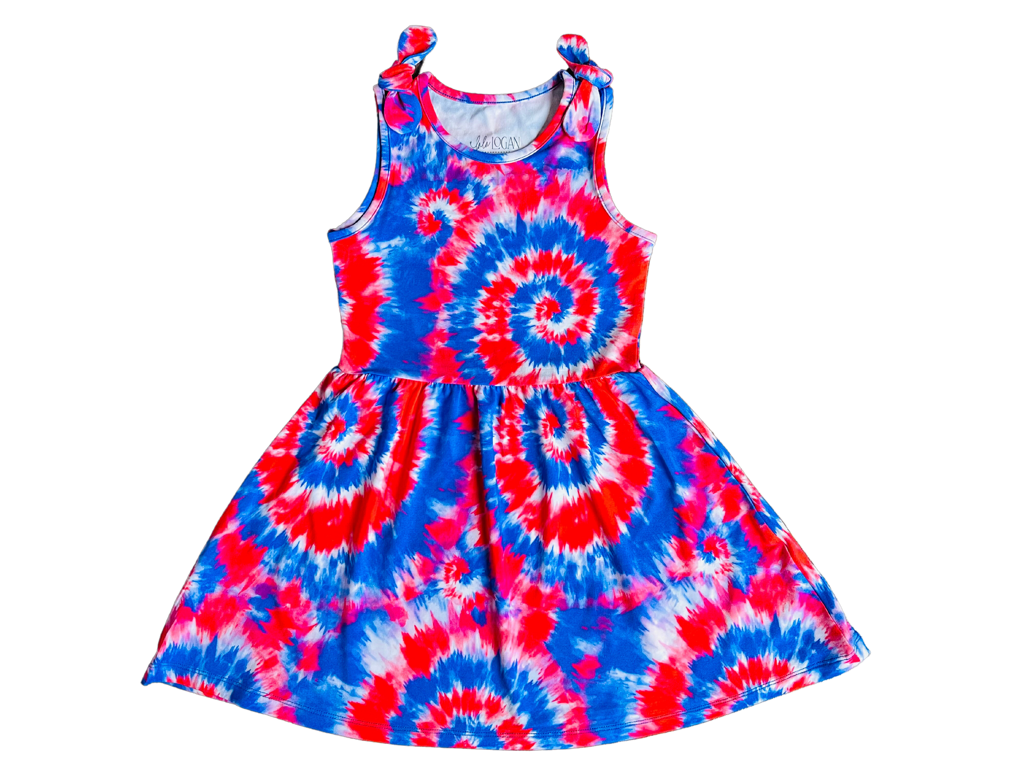 Red, White and Blue Tie Dye Bamboo Sundress