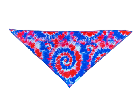 Red, White and Blue Tie Dye Pet Bandana