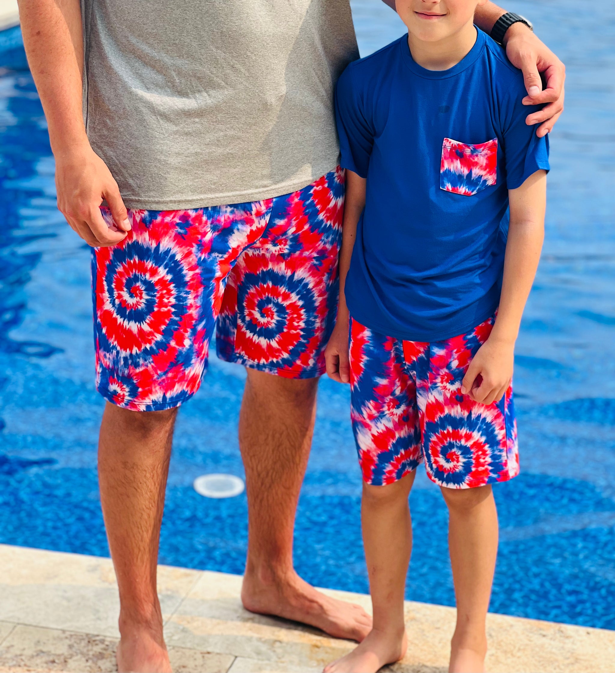 Red, White and Blue Tie Dye Adult Men's (unisex) Shorts – LaLaLogan
