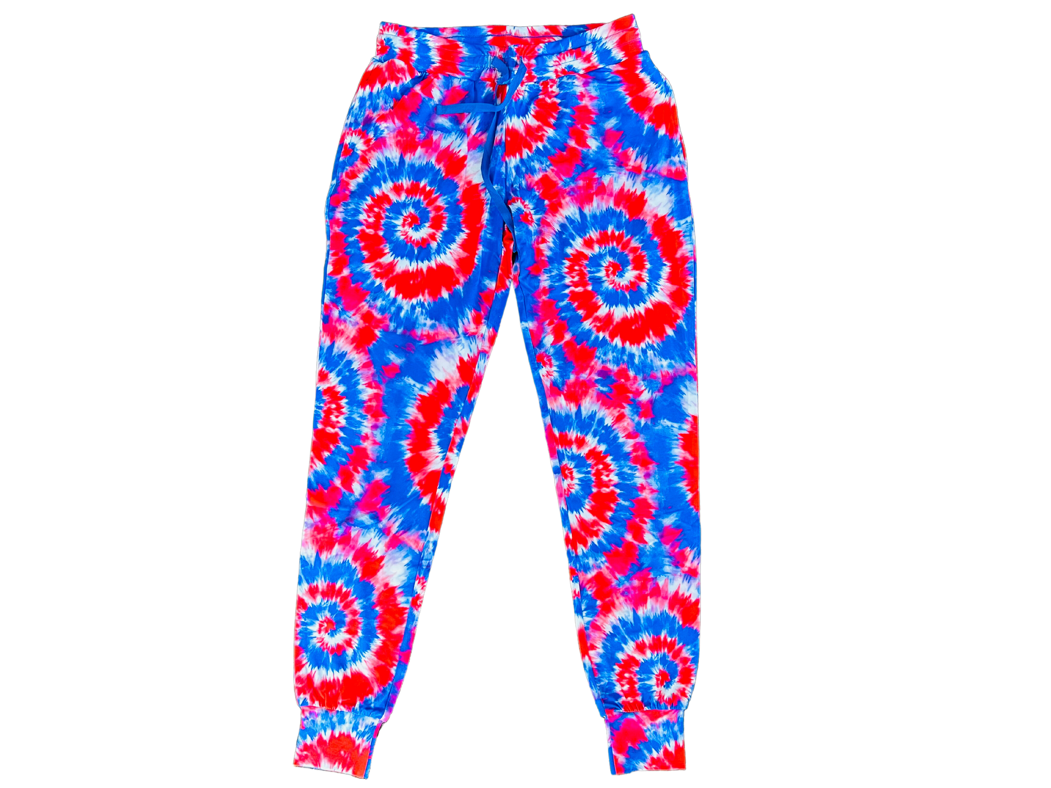 Red White and Blue Tie Dye Adult Women s unisex Joggers LaLaLogan