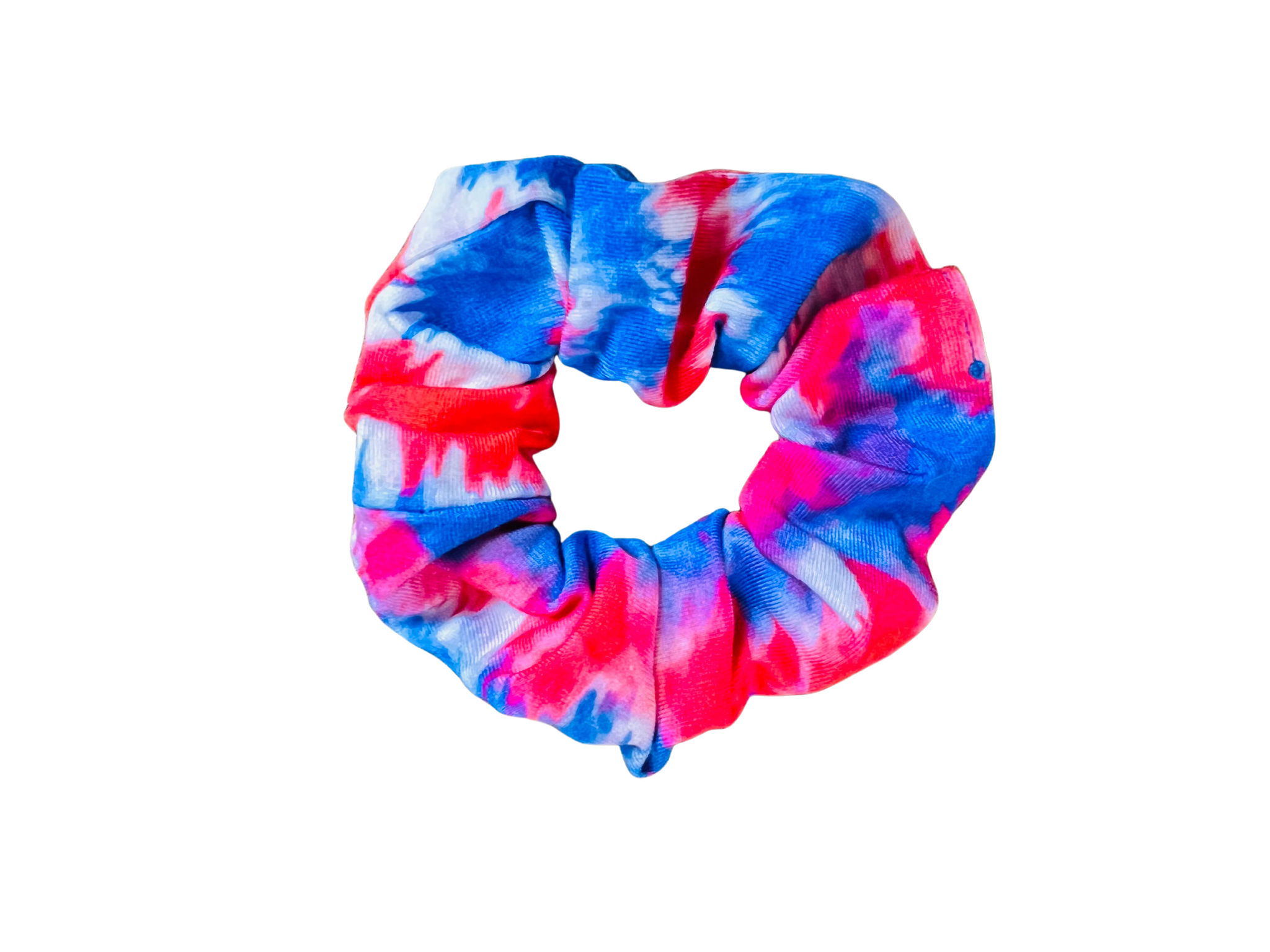 Red, White and Blue Tie Dye Hair Scrunchie