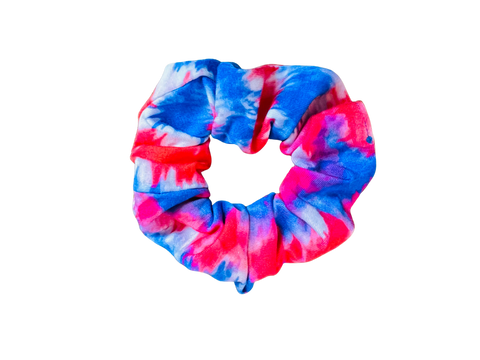 Red, White and Blue Tie Dye Hair Scrunchie