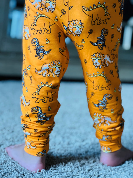 Halloween Dino Two-Piece Bamboo Viscose Pajama Set
