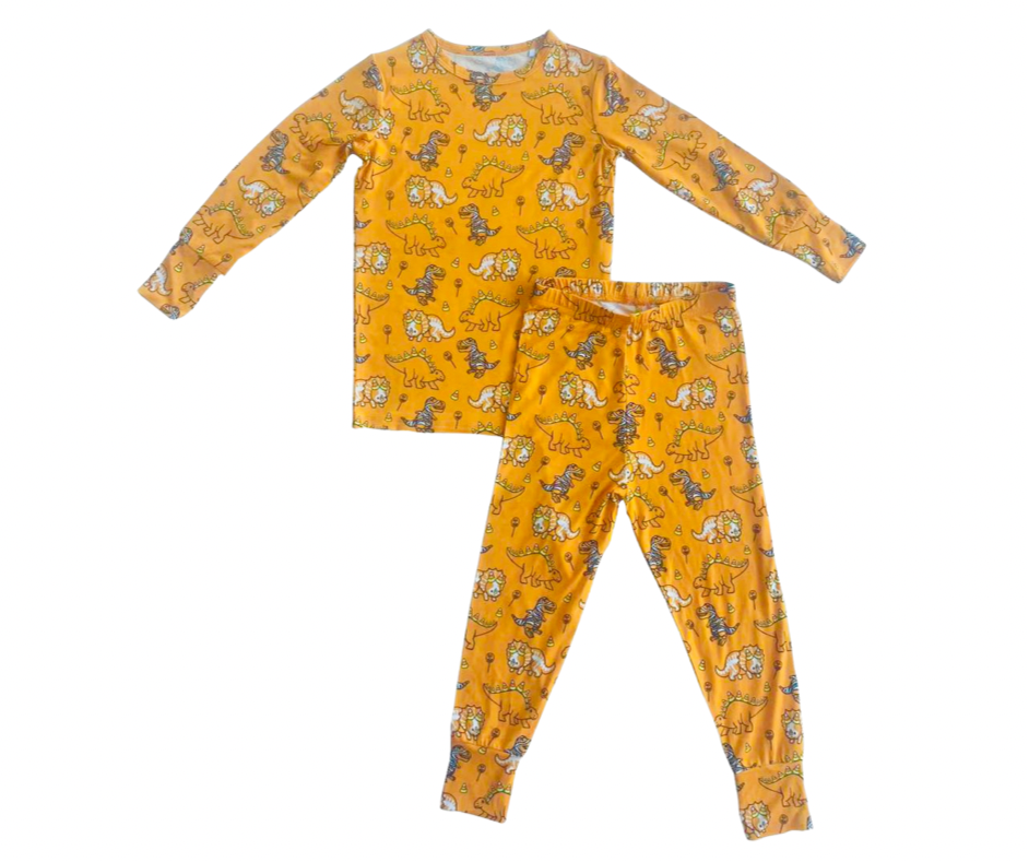 Halloween Dino Two-Piece Bamboo Viscose Pajama Set