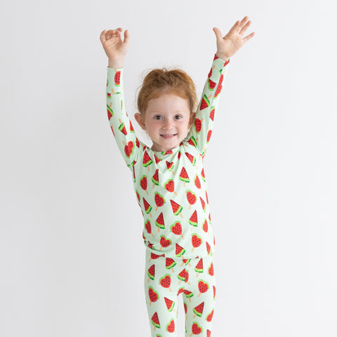 Watermelon Popsicle Two-Piece Bamboo Viscose Pajama Set