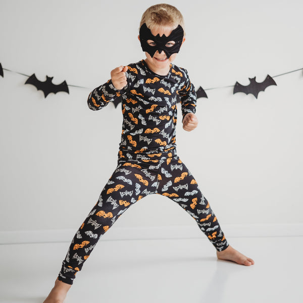 Halloween Bat Two-Piece Bamboo Viscose Pajama Set