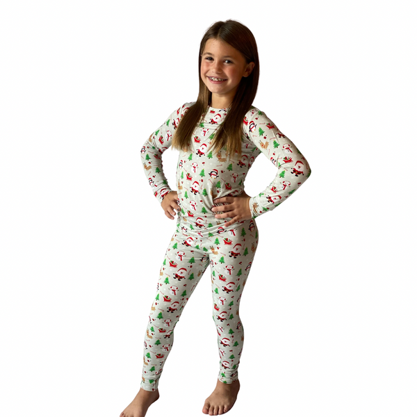 Santa Two-Piece Bamboo Viscose Pajama Set