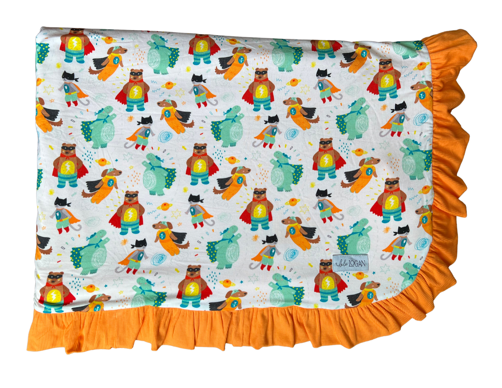 Animal Superhero Blanket with Ruffles