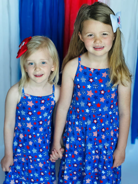 Kids Red, White & Blue Stars Sundress