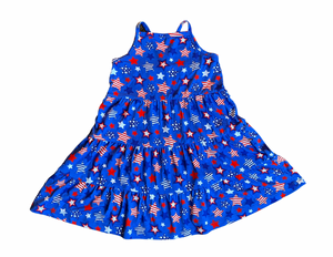 Kids Red, White & Blue Stars Sundress