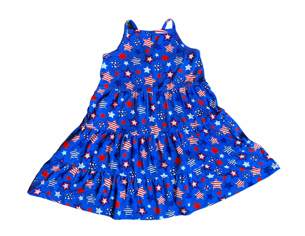 Kids Red, White & Blue Stars Sundress
