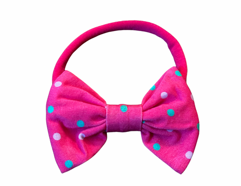 Pink Polka Dot Headband