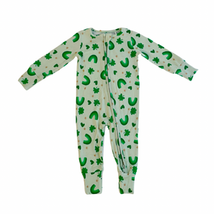Rainbows & Shamrocks One-Piece Bamboo Viscose Footie/Romper