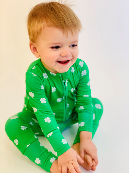Shamrock One-Piece Bamboo Viscose Footie/Romper