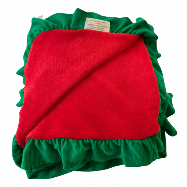 Santa Bamboo & Plush Blankie with Ruffle