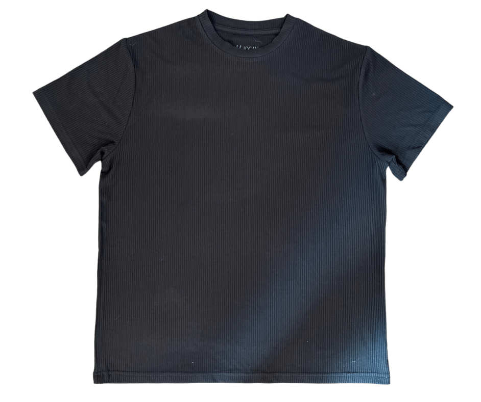 Adult Black Ribbed Bamboo T-Shirt (see description below)