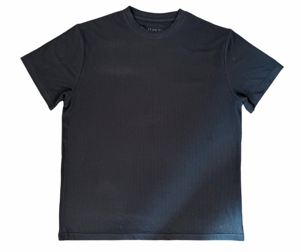 Adult Black Ribbed Bamboo T-Shirt