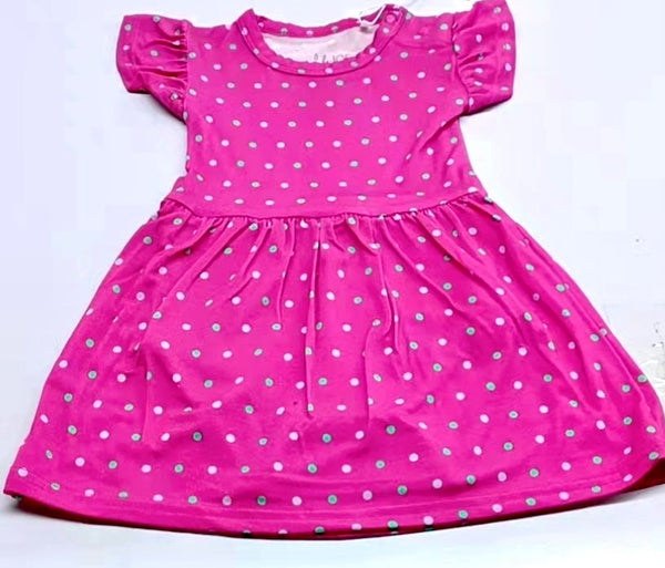 Pink Polka Dot Short Sleeve Bodysuit Twirl Dress